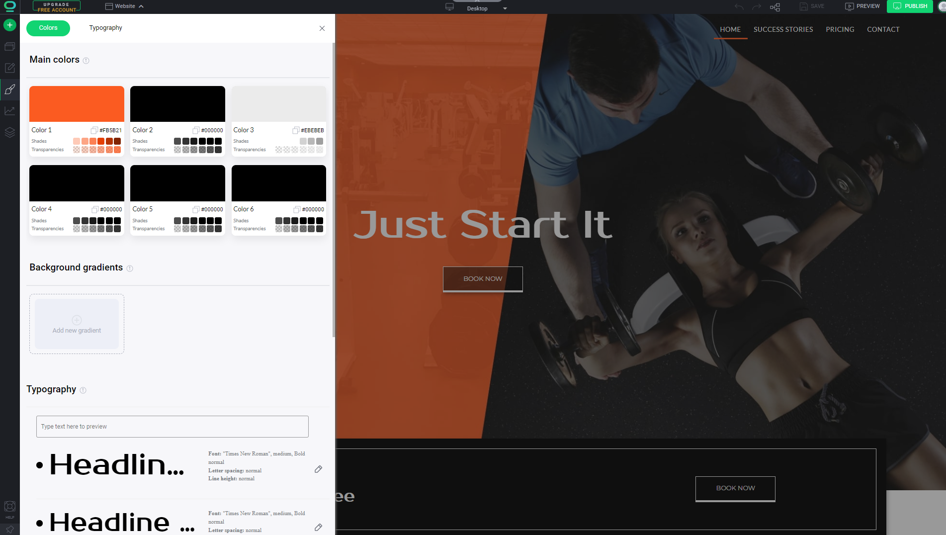 Main Website Colors Website UI Kit